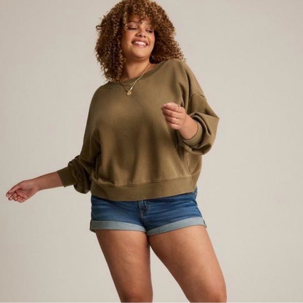 Torrid 1X Festi Reversible Cropped Sweatshirt